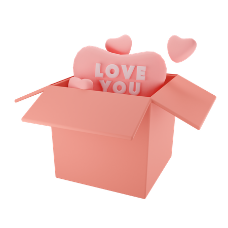 Caixa de amor  3D Illustration