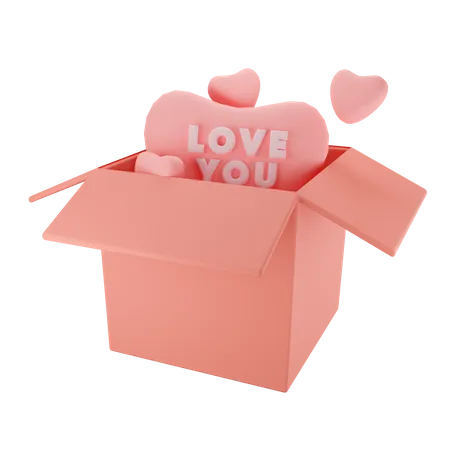 Caixa de amor  3D Illustration