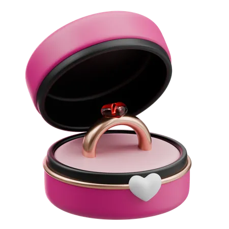 Caixa de anel de amor  3D Icon