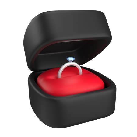 Caixa de anel de prata  3D Illustration