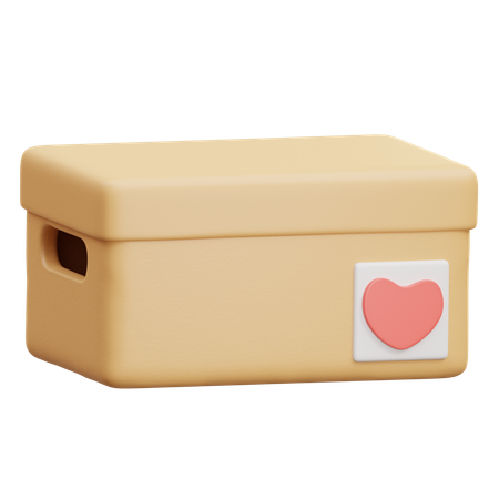 Caixa de armazenamento de coração  3D Icon