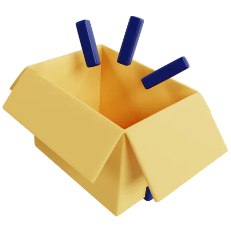 Caixa de armazenamento amarela vazia  3D Icon