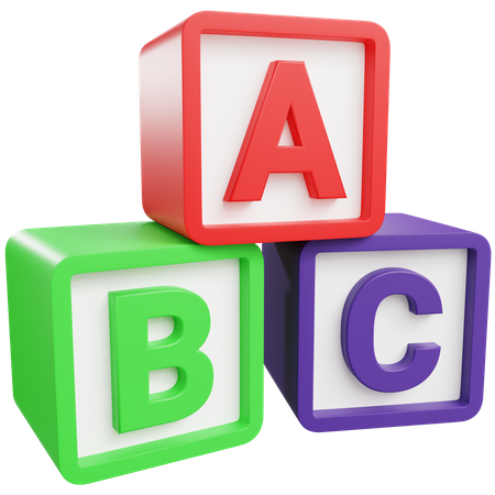 Caixa de brinquedo alfabeto  3D Icon