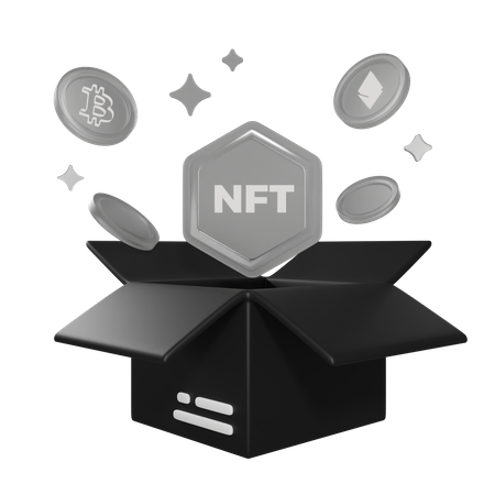 Caixa de cartão nft  3D Icon