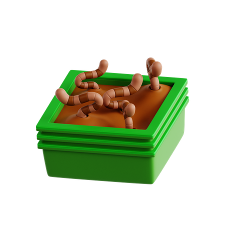 Caixa de compostagem de minhocas  3D Icon