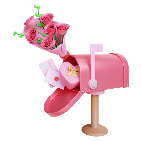 Caixa de correio dos namorados  3D Illustration