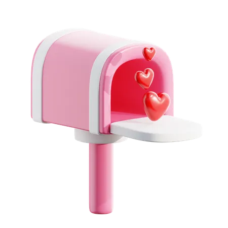 Caixa de correio romântica  3D Icon