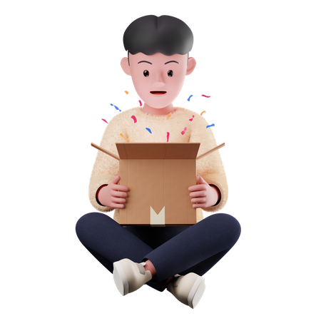Caixa de entrega aberta masculina  3D Illustration
