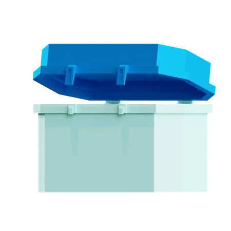 Caixa de gelo azul  3D Icon