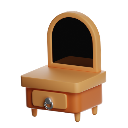 Caixa de joias de madeira com espelho  3D Icon