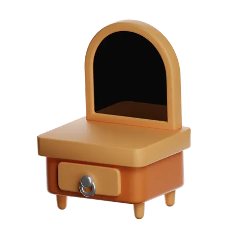 Caixa de joias de madeira com espelho  3D Icon