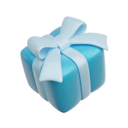 Caixa de presente azul  3D Icon