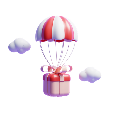 Caixa de presente com balão de ar  3D Icon