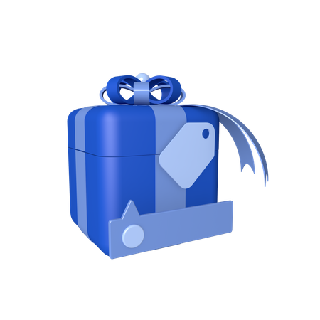 Caixa de presente com etiqueta  3D Icon