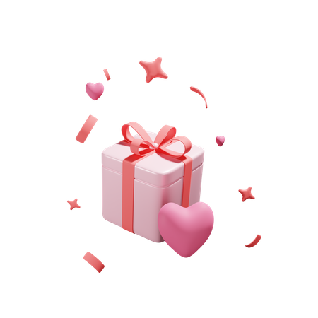 Caixa de presente de amor  3D Icon