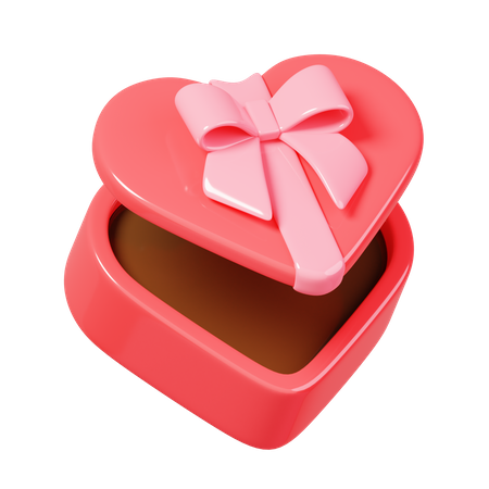 Caixa de presente em forma de coração  3D Icon