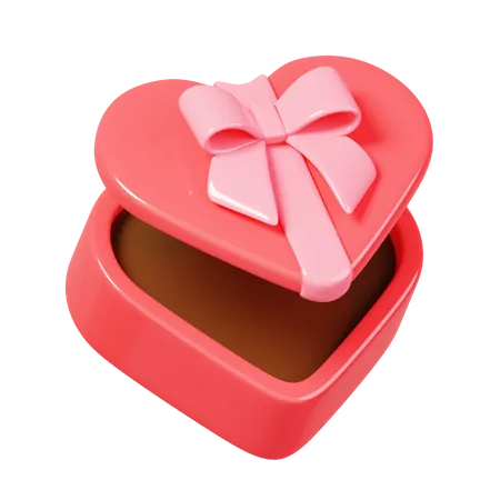 Caixa de presente em forma de coração  3D Icon