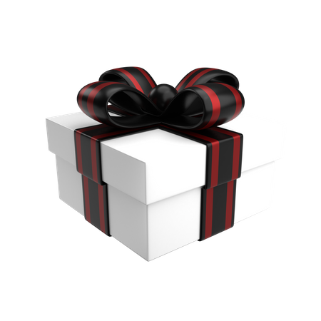 Caixa branca premium e caixa de presente com fita vermelha  3D Illustration