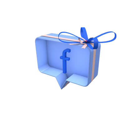 Caixa de presente social com Facebook  3D Icon