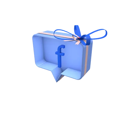 Caixa de presente social com Facebook  3D Icon