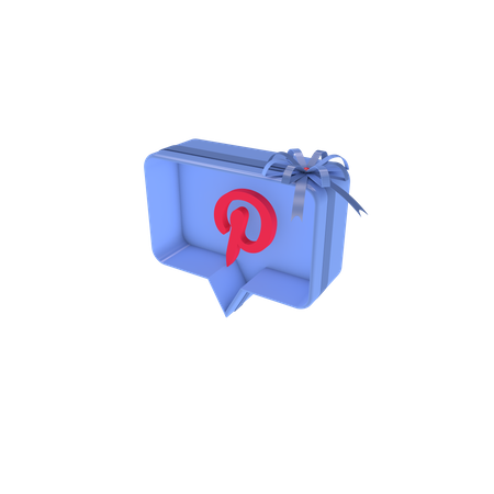 Caixa de presente social com Pinterest  3D Icon