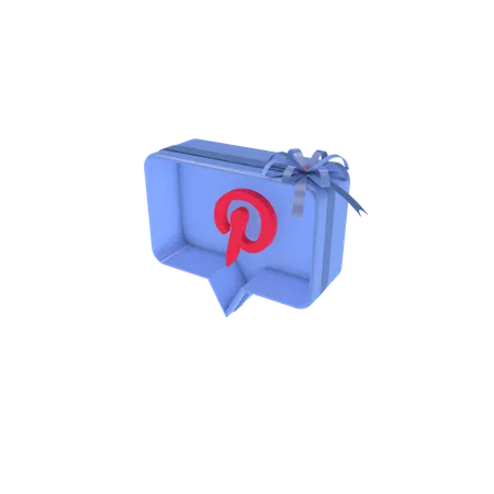 Caixa de presente social com Pinterest  3D Icon