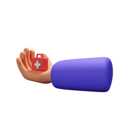 Mão segurando caixa de remédios  3D Icon