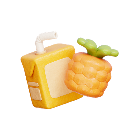 Caixinha de suco de abacaxi  3D Icon