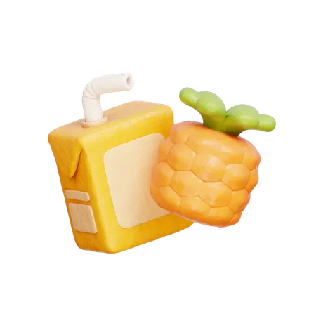 Caixinha de suco de abacaxi  3D Icon