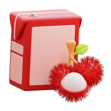 Caixa de suco de rambutan  3D Icon