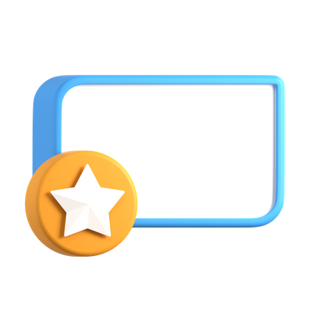 Caixa de texto com estrela  3D Icon