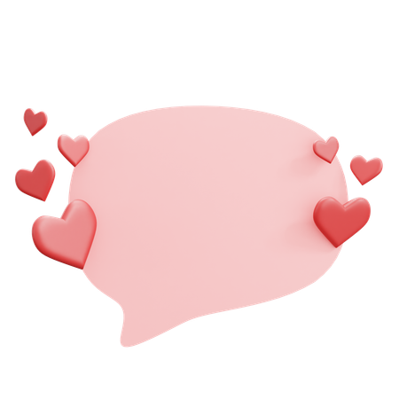 Caixa de texto de amor  3D Icon