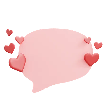 Caixa de texto de amor  3D Icon