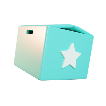 Caixa estrela  3D Icon
