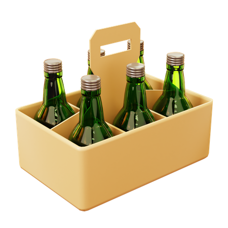 Caixa de garrafa de cerveja  3D Icon