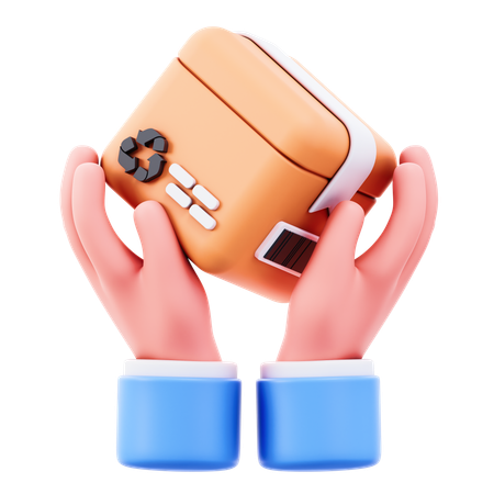Caixa na mão  3D Icon