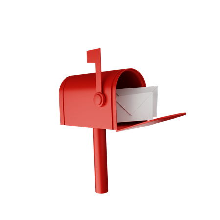 Caixa postal com carta  3D Illustration