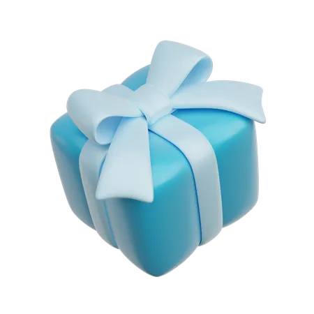 Caixa de presente azul  3D Icon