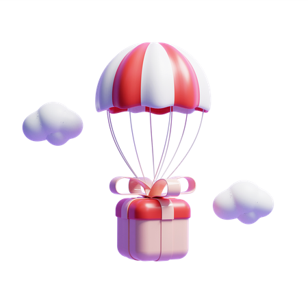 Caixa de presente com balão de ar  3D Icon