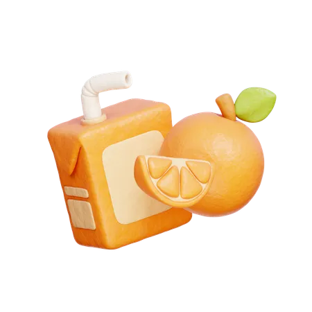 Caixa de suco de laranja  3D Icon