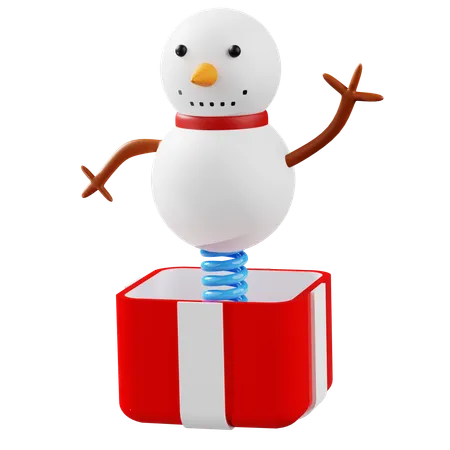 Caixa surpresa boneco de neve  3D Icon