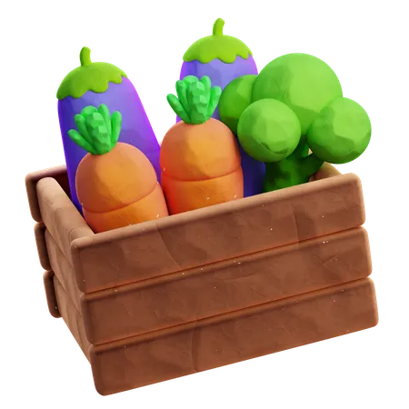 Caixa de vegetais  3D Icon