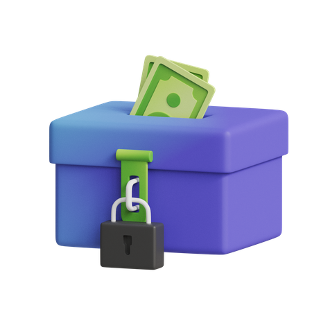 Caja de ahorro de dinero  3D Icon