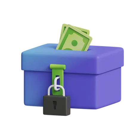 Caja de ahorro de dinero  3D Icon