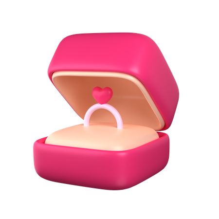 Caja de anillos de amor  3D Icon