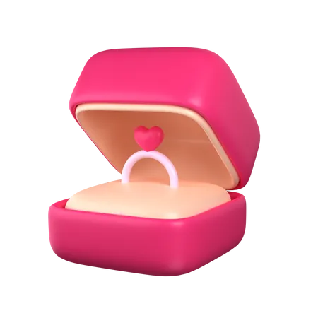 Caja de anillos de amor  3D Icon