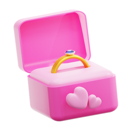 Caja de anillo de boda  3D Icon