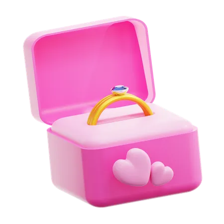 Caja de anillo de boda  3D Icon