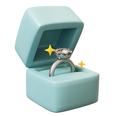 Caja de anillo de boda  3D Icon