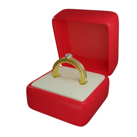 Caja de anillo de boda  3D Icon